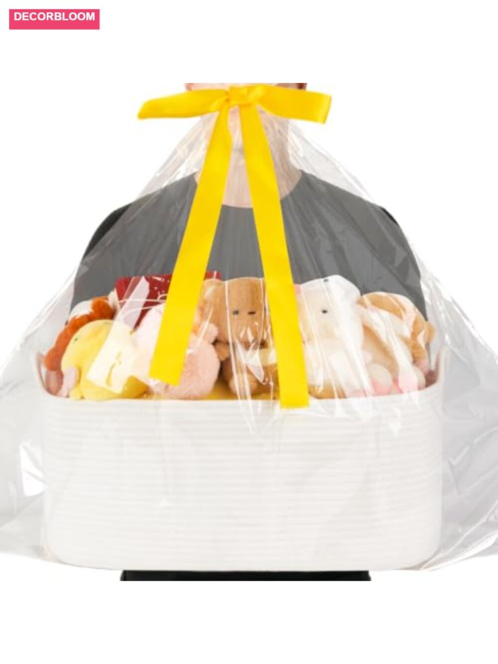 Cotton Rope Gift Basket Handles Woven Storage Toy Organizer Kids